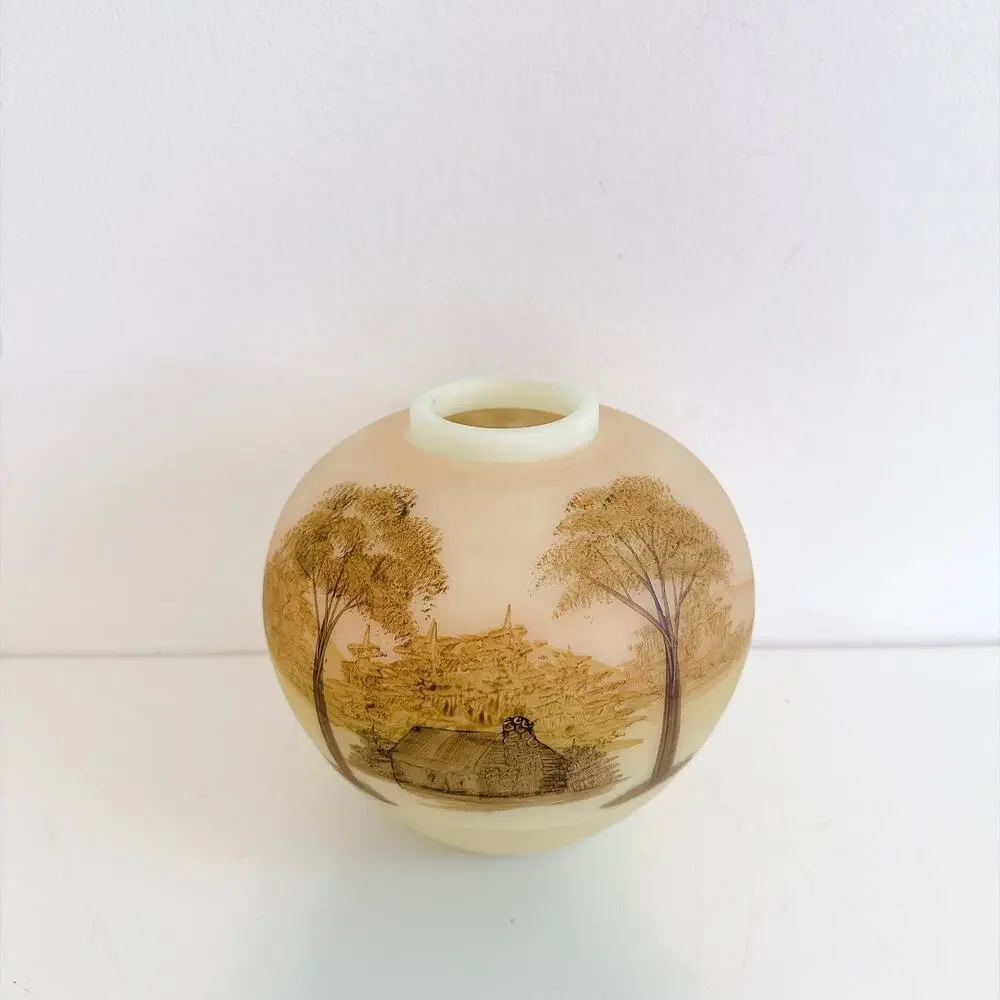 VINTAGE FENTON ART GLASS GINGER JAR 3-PC 